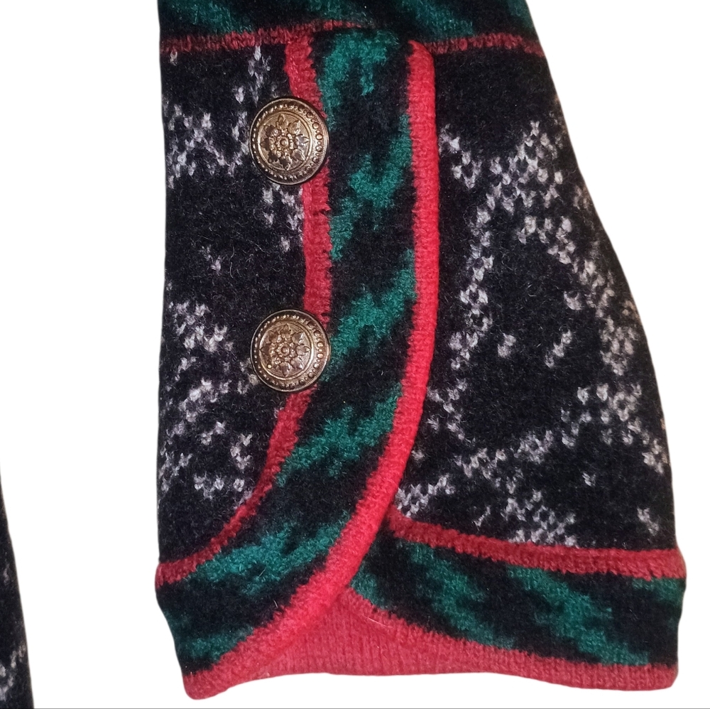 Saint Laurent Black and Red Patterned Blazer - Picture 2 of 7